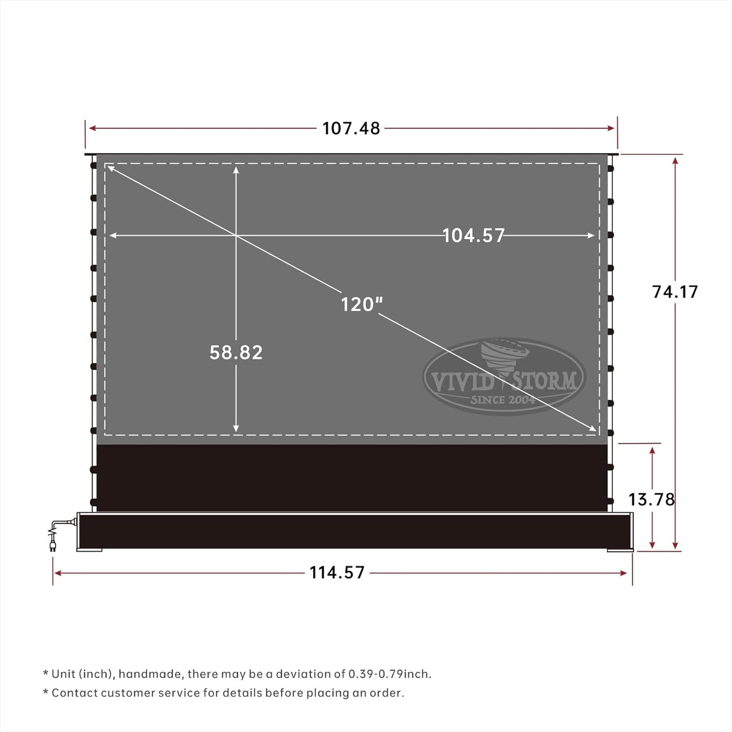 120inch Electric Tension Floor Rising Screen +  Laser Projector (Dolby Vision, IMAX Enhanced)