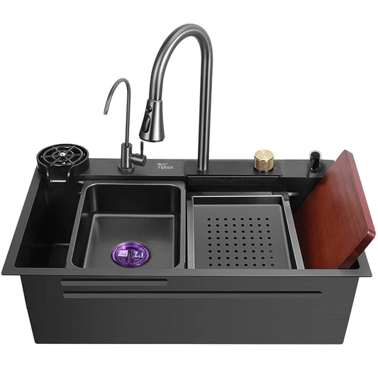 Stainless Steel Waterfall Kitchen Sink