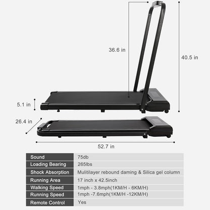 Under Desk Treadmill 2 in 1 Foldable Treadmills for Home