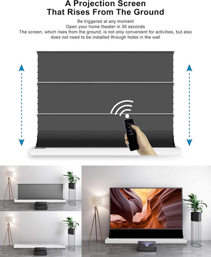 120inch Electric Tension Floor Rising Screen +  Laser Projector (Dolby Vision, IMAX Enhanced)