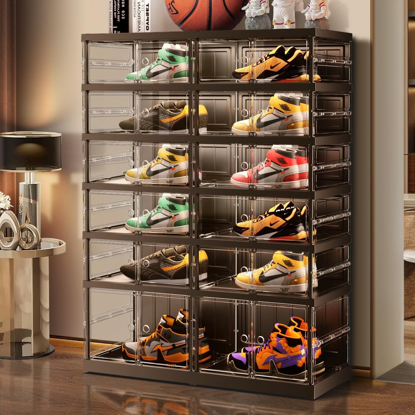 24 Pairs Foldable Shoe Boxes