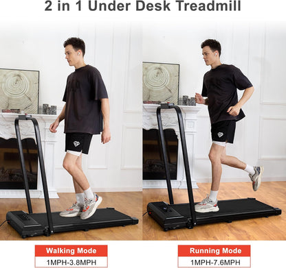 Under Desk Treadmill 2 in 1 Foldable Treadmills for Home