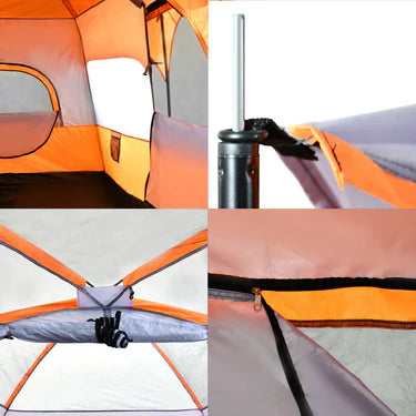 Large Family Camping Tent  | 6-10 Person | Orange