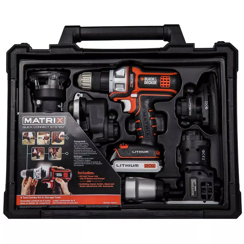 20-Volt Max Lithium-Ion Cordless Matrix Combo Kit with Storage Case